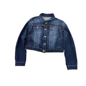 Vintage Earl Jean Womens Medium Denim Jacket With Button Front and Pockets Class